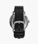 Emporio Armani Meccanico Skeleton Black Dial Black Leather Strap Watch For Men - AR60026